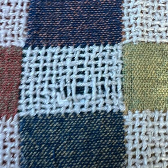 Woven Throw Blanket Checkered Multicolor Fringe 58" x 46.5" - Picture 16 of 16